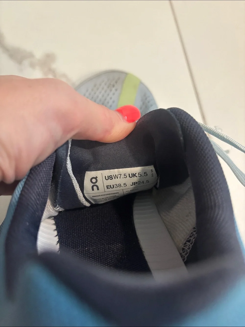 On Running Women's Light Blue and Lime Athletic Shoes